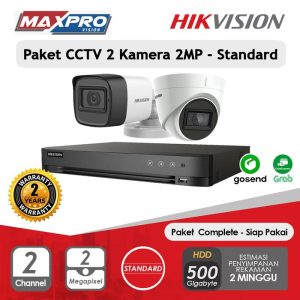Paket Hikvision 2 Kamera Analog 2 MP