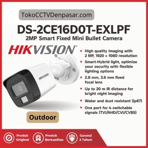 Hikvision Outdoor 2MP Analog - DS-2CE16D0T-EXLPF